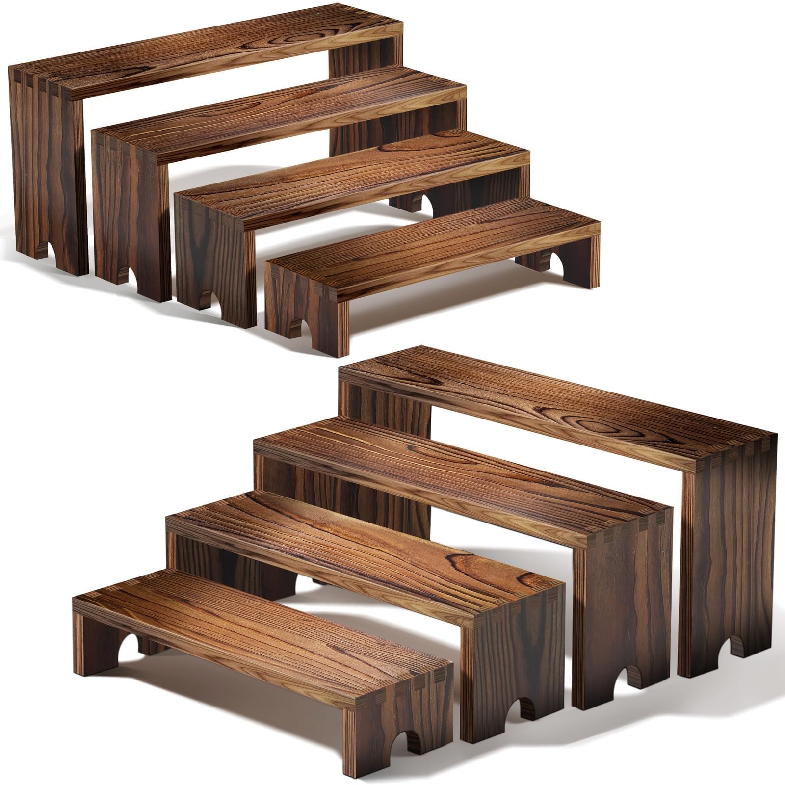 2 Set Wooden Tiered Risers Dis - Display Risers Set review and price