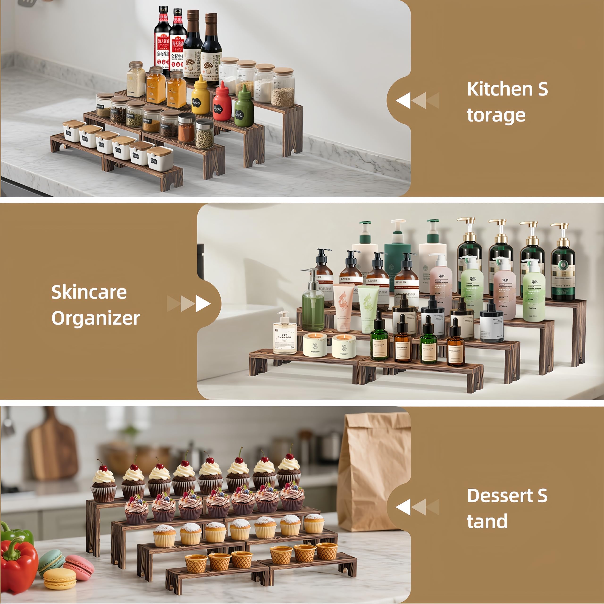2 Set Wooden Tiered Risers Dis - Display Risers Set review and price